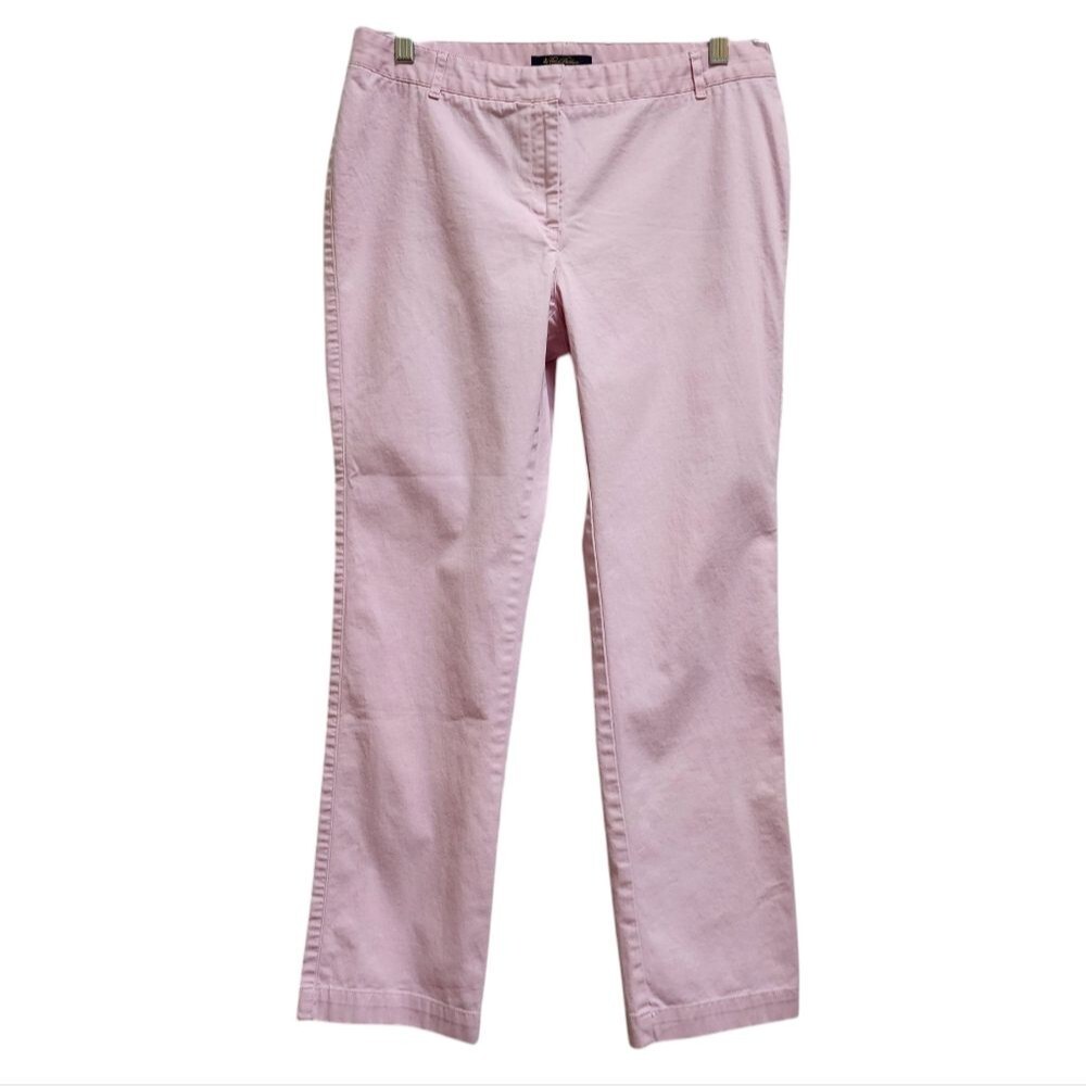 Brooks Brothers Pant Women 8 Pink Cotton Blend Chino Flat Straight Preppy Casual